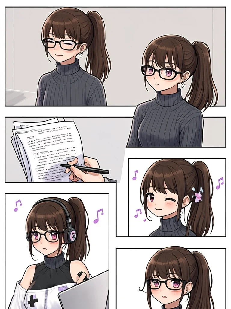 GLM-Imageで4コマ漫画を指示したが出力された1枚絵のアニメイラスト