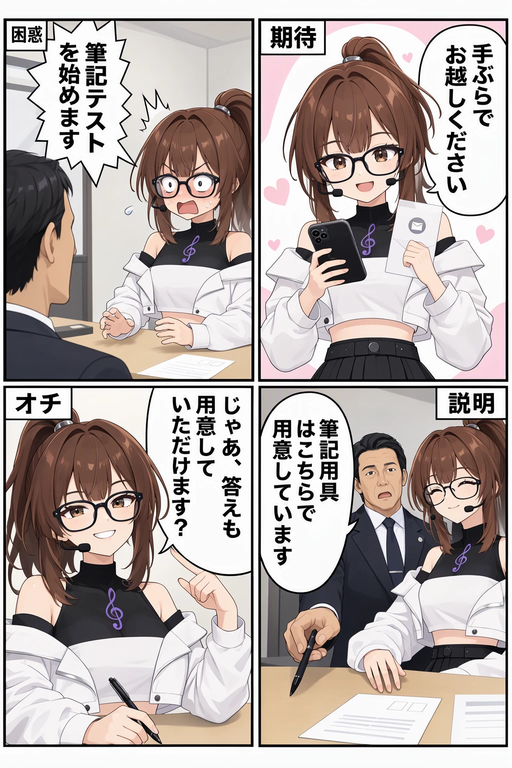 MOSS-ImageのJSON Layout機能で明瞭な日本語セリフが描画された4コマ漫画